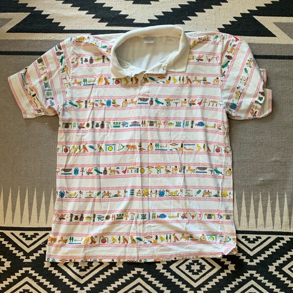 Vintage Other - Vintage Egyptian Hieroglyphics Polo Shirt